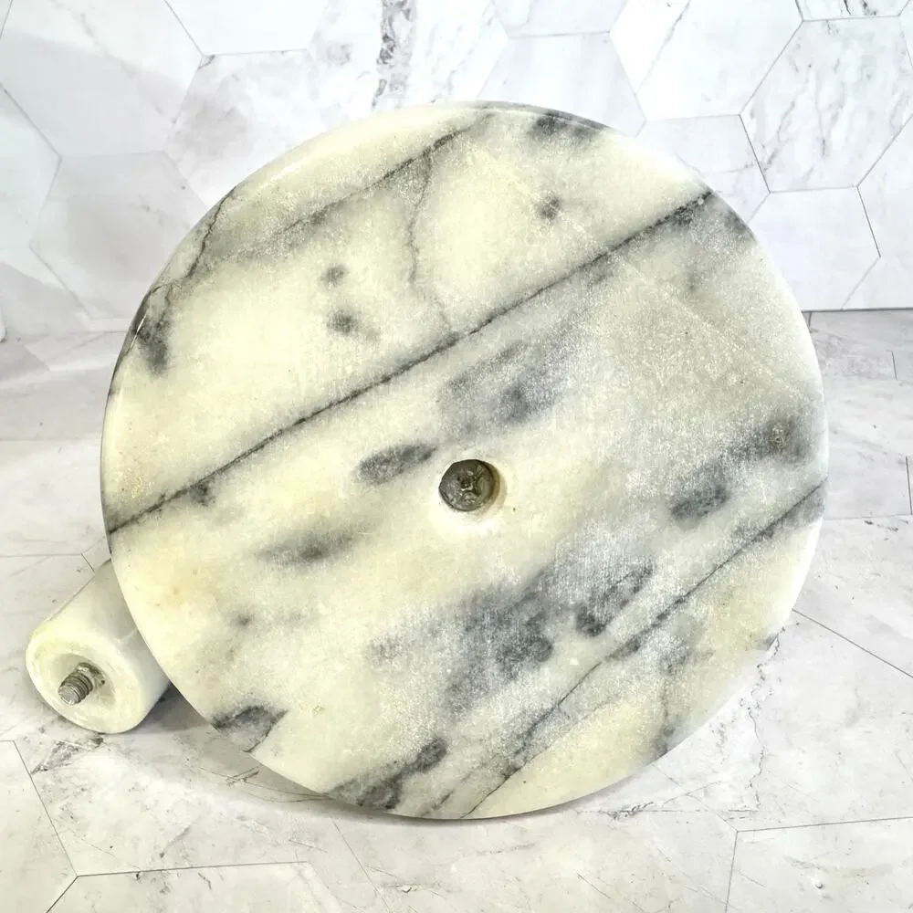 Vintage Marble Paper Towel Holder Freestanding White Gray 13